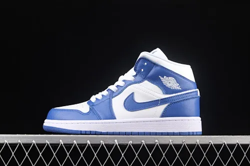 All Categories Air Jordan Jordan Series Basketball Shoes Air Jordan 1 Mid Differentiated Versions Air Jordan 1 Mid AJ1 Joe 1 Kentucky Blue Zhongbang Basketball Shoes BQ6472-104